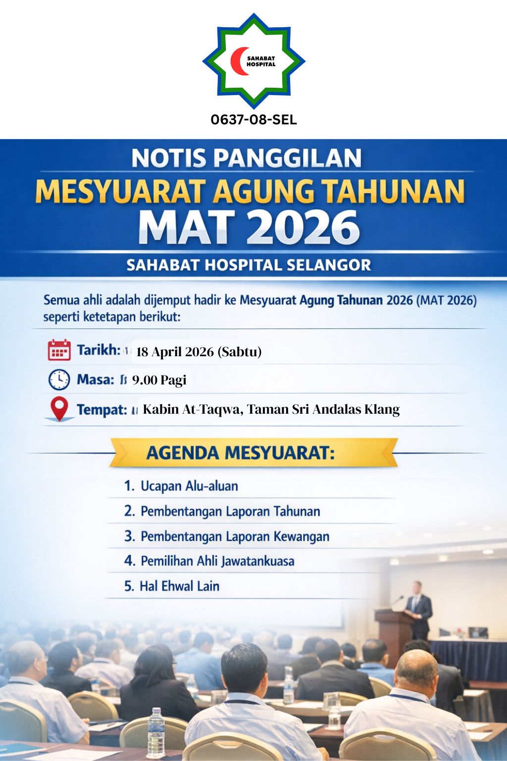SHS putuskan tarikh MAT 2026 pada 18 April 2026